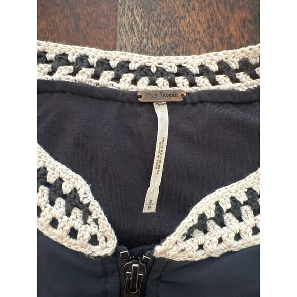 Free People Baseball Bomber Crochet Boho Jacket - Picture 6 of 9